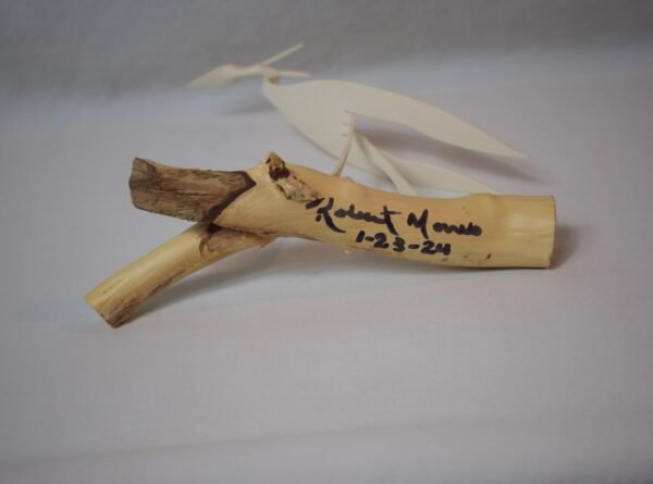 Handmade Folk Art PVC Egret Herron Bird On Wood Artist Signed Robert Morris - Image 3