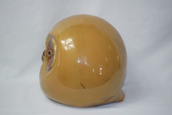Large Porcelain Amber Orb Owl Figurine EUC - Image 2