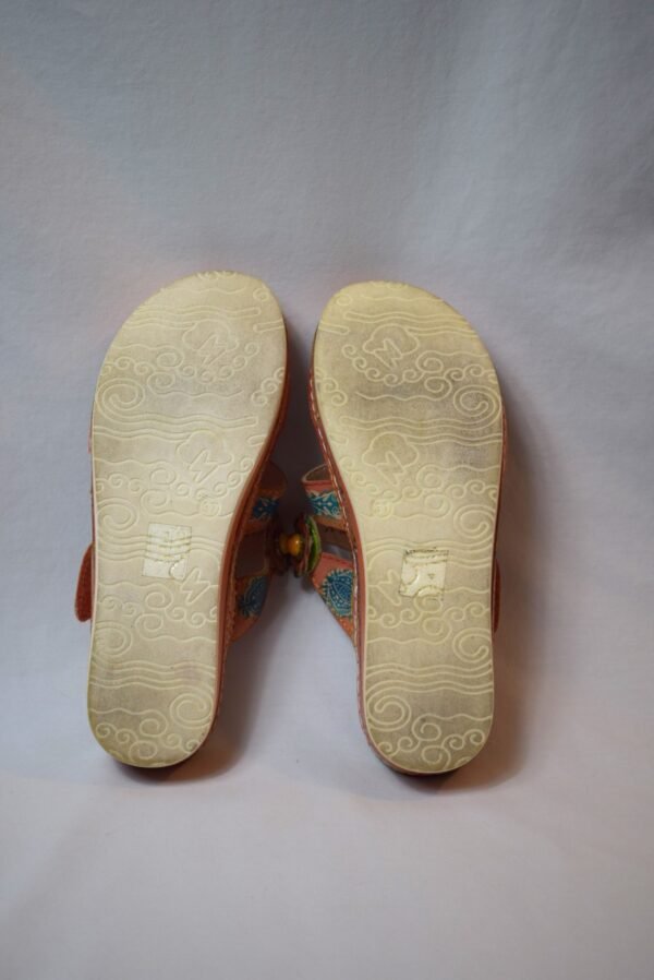 Spring Step L'Artiste Pink Floral Adjustable Slide On Sandals Size 7 - Image 2