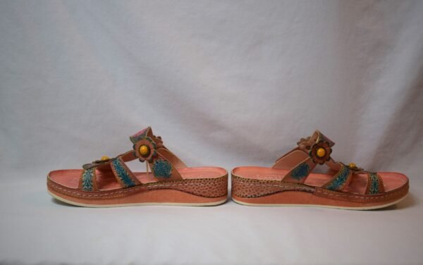 Spring Step L'Artiste Pink Floral Adjustable Slide On Sandals Size 7 - Image 3