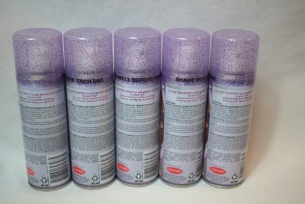 New 5 Cans Goodmark 3 oz Temporary Purple Glitter Hair Spray - Image 2