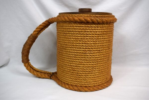 Vintage Rattan Ice Bucket with Lid and 11 Cup Holders Set - Image 6