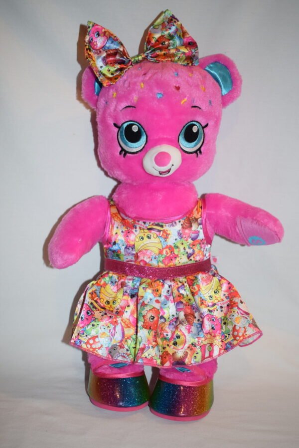 2017 Build A Bear Workshop D'LIsh Donut Shopkins Bear Plush Dress Headband Shoes