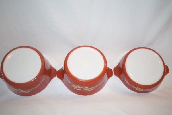 VTG Set of 3 PYREX Autumn Harvest Wheat Bowls 2# 473B 1# 471B No Lids - Image 5