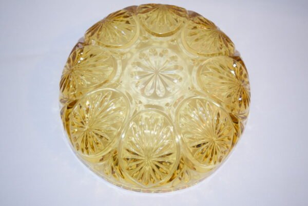 Vintage Anchor Hocking Honey Amber Starburst Medallion 8 Inch Serving Bowl - Image 5