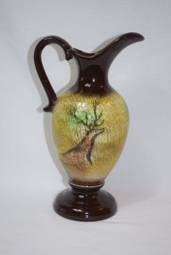 Vintage Ucagco Ceramics Japan Cave Drawing Pitcher Vase