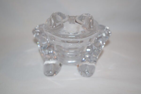 Vintage Art Vannes Crystal Frog Ashtray Trinket Dish Signed EUC