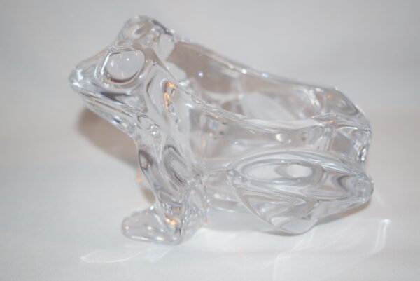 Vintage Art Vannes Crystal Frog Ashtray Trinket Dish Signed EUC - Image 2