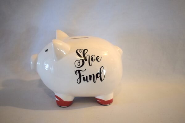 Vintage Prinz Shoe Fund Pig with Lipstick Piggy Bank with Stopper