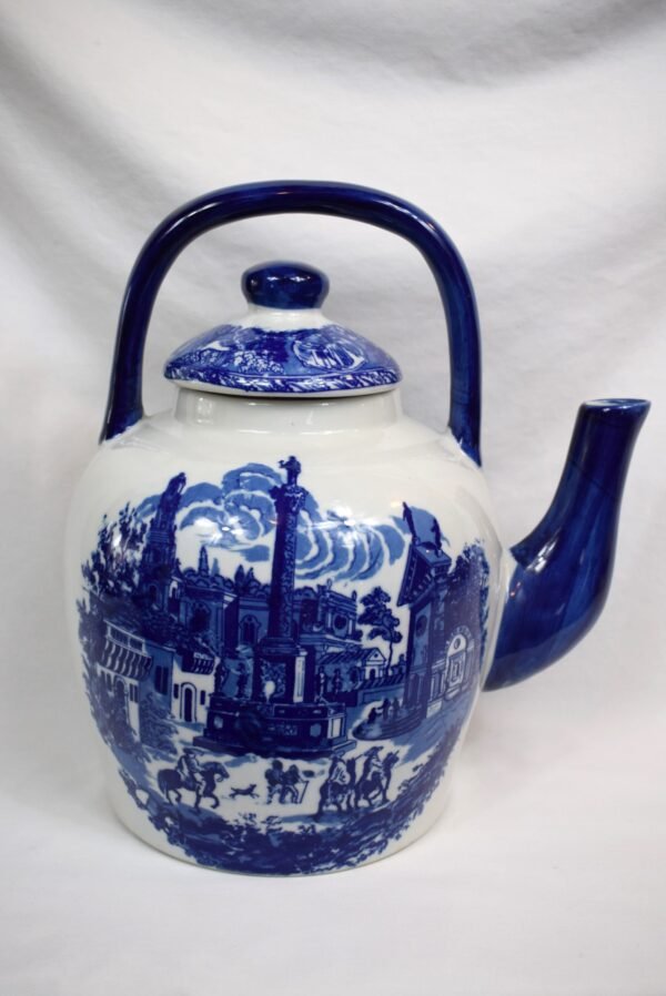 Large Vintage Victoria Ware Stoneware Teapot Fixed Handle Transferware - Image 2