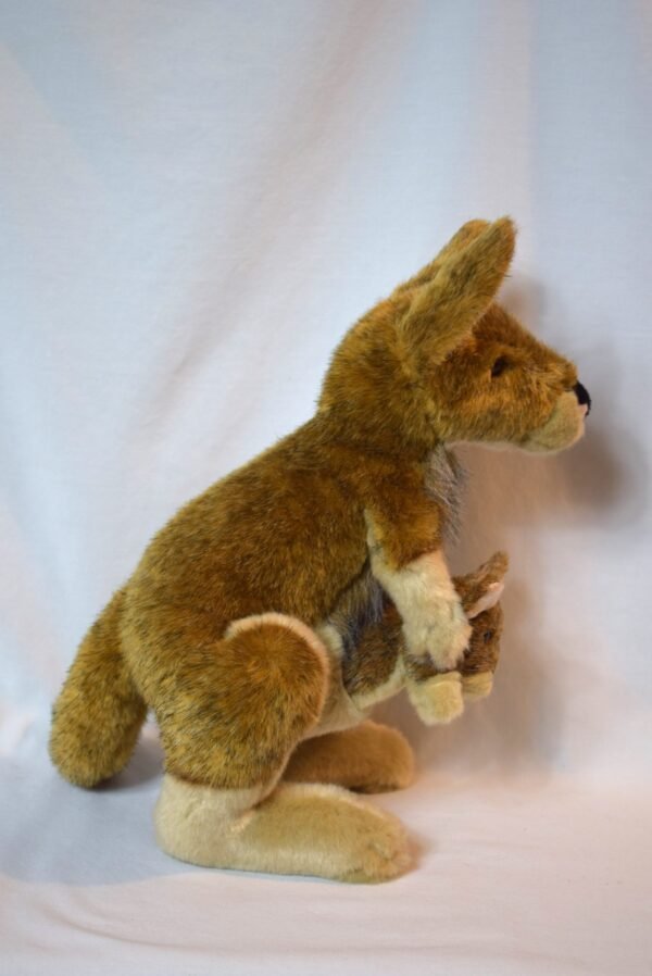 Vintage 13 Inch Kangaroo Mother and Baby Plush Realistic - Image 4