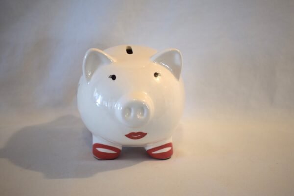 Vintage Prinz Shoe Fund Pig with Lipstick Piggy Bank with Stopper - Image 2