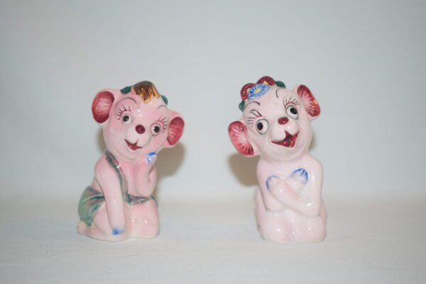 Vintage Japan Pink Monkey Salt and Pepper Shaker