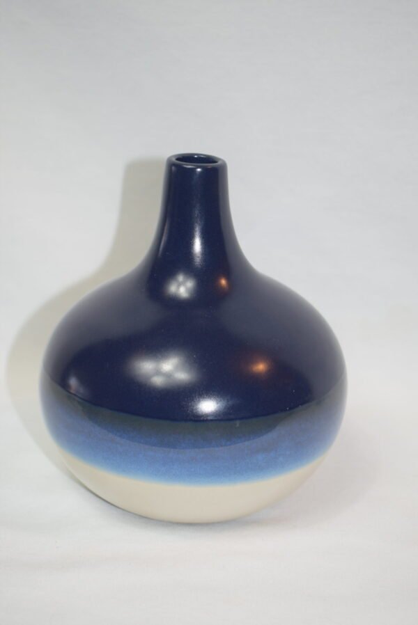 2014 Target Blue and Beige Pottery Vase - Image 2