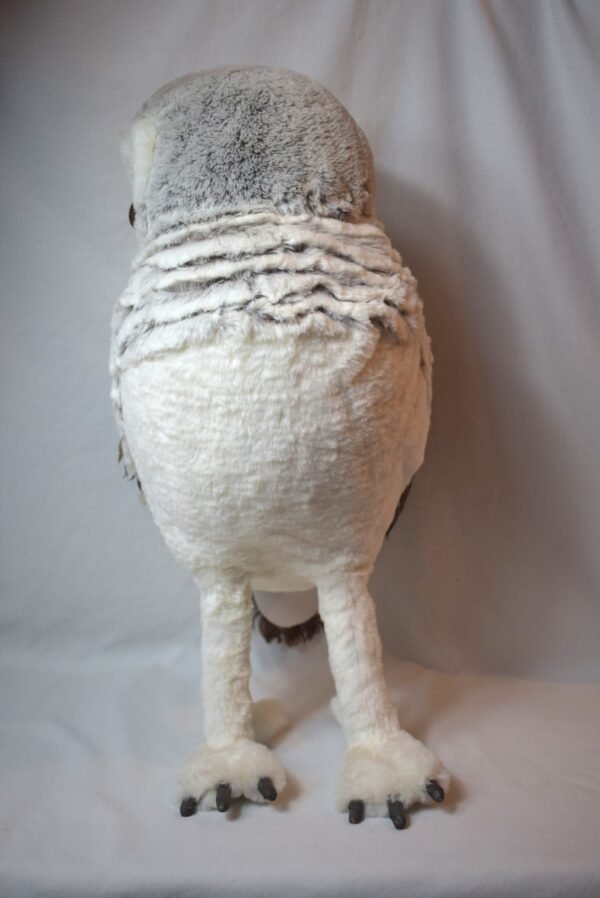 Large Vintage Cardboard Feathers and Foam Core Snowy Owl Centerpiece 20 inches - Image 2