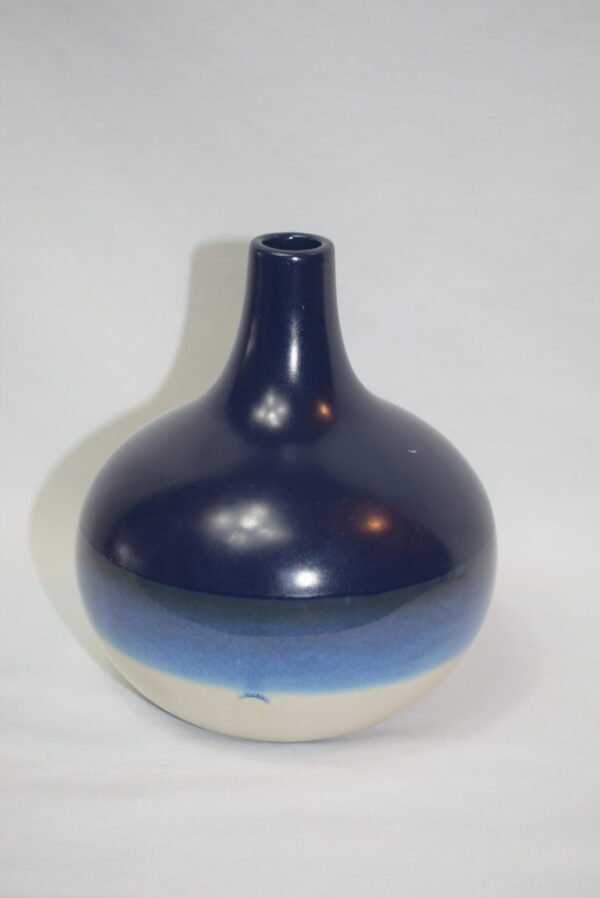 2014 Target Blue and Beige Pottery Vase - Image 3