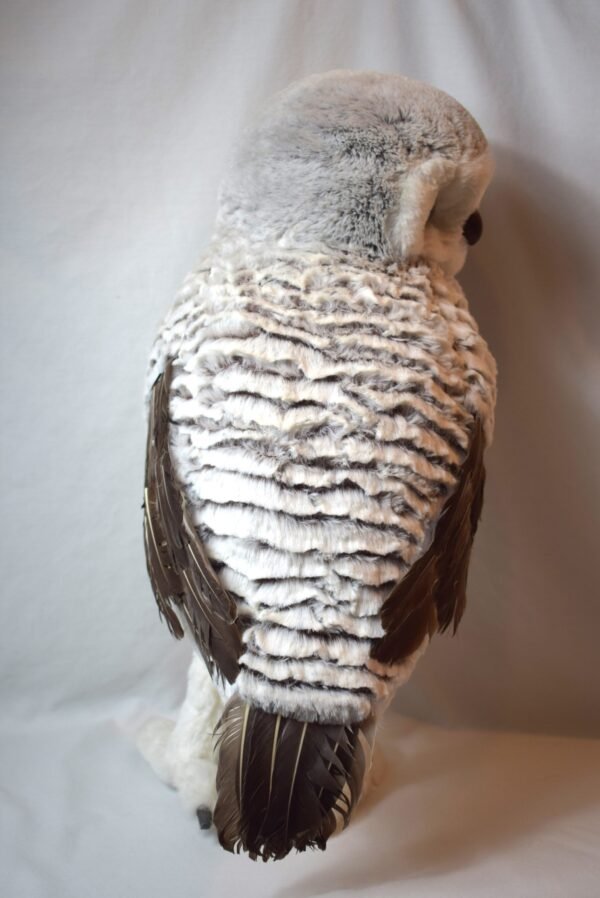 Large Vintage Cardboard Feathers and Foam Core Snowy Owl Centerpiece 20 inches - Image 4