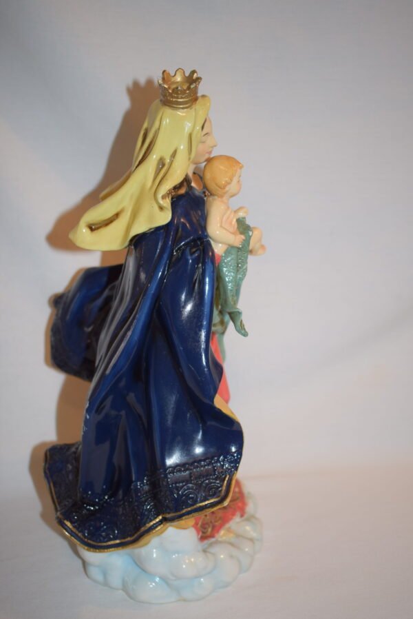 Vintage Holy Mother and Child on Cloud 12 inch Porcelain Figurine READ - Image 2