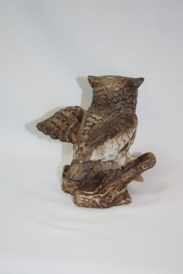 Vintage Home Interiors Woodland Great Horned Owl on Log #1114 EUC - Image 3