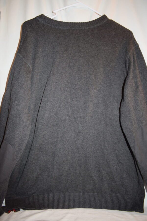 Men's Lands' End Gray Pull Over Sweater Elbow Patch Side Zipper Size XL - Image 2