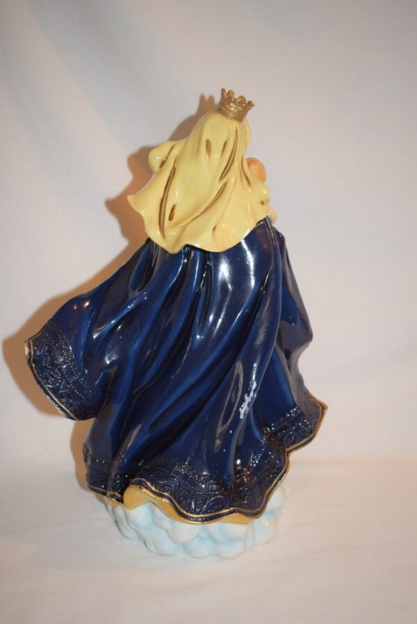 Vintage Holy Mother and Child on Cloud 12 inch Porcelain Figurine READ - Image 3