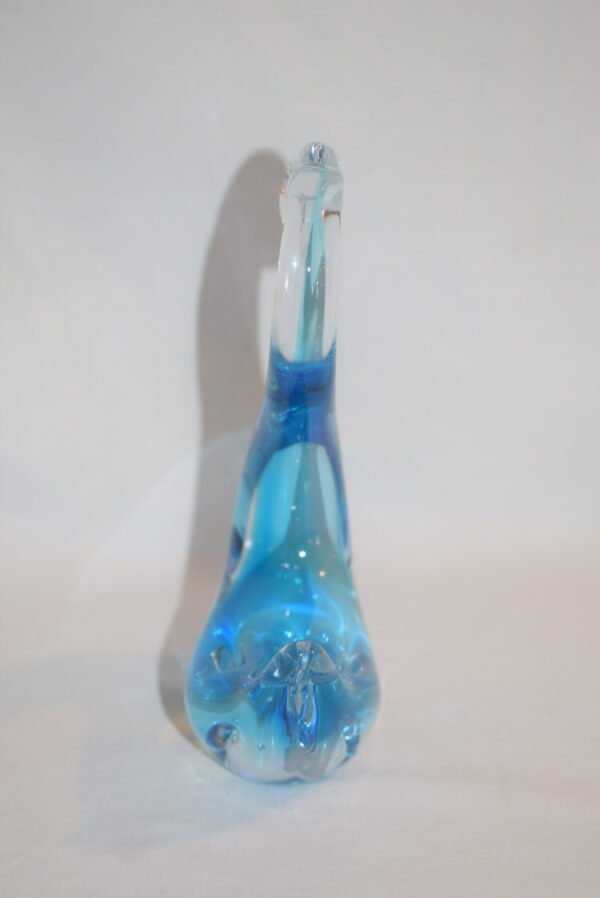 Vintage Hand Blown Blue Art Glass Swan Bird Figurine - Image 4