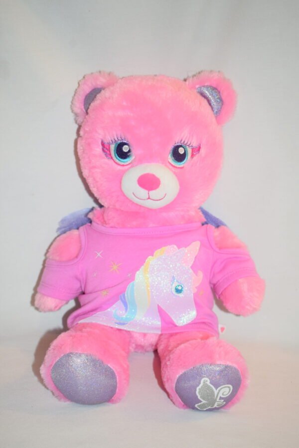 2018 Build A Bear 16 inch Singing Pink Fairy Bear with Unicorn Shirt Plush