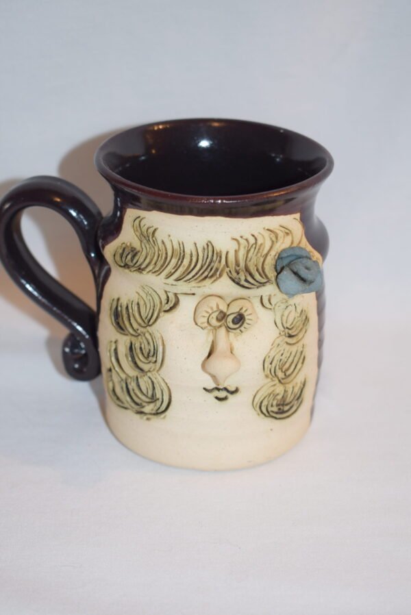 Vintage Bradford Stoneware Pottery 3D Lady Face Mug