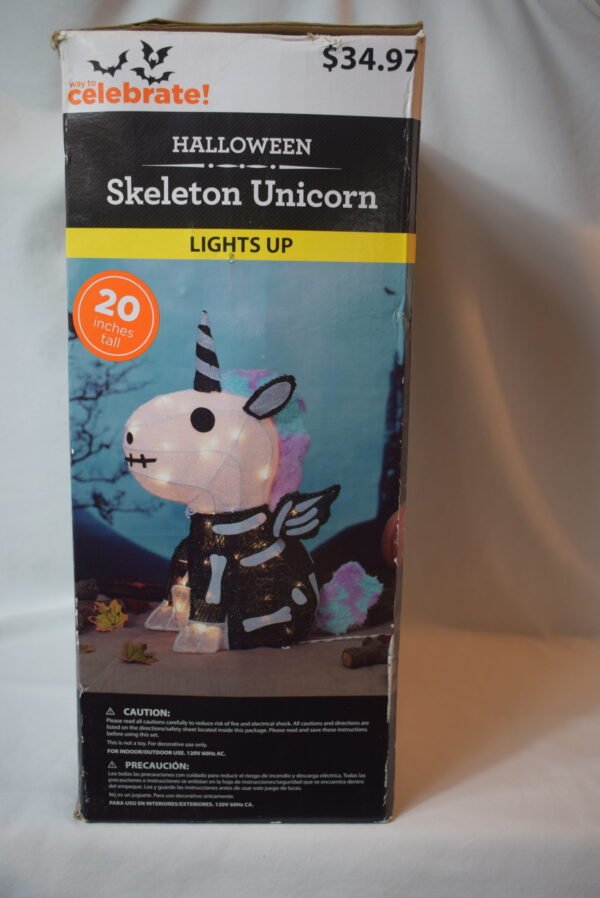 NIB 2022 Walmart 20 Inch Skeleton Unicorn Indoor Outdoor Decoration - Image 2