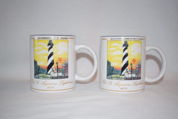 Pair Beeje Originals St Augustine Lighthouse Coffee Mugs