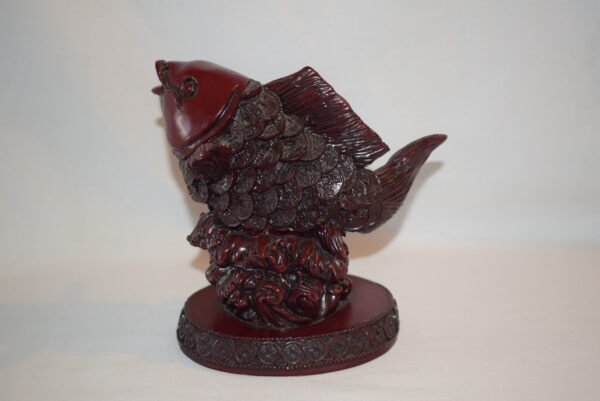 VTG Red Resin Koi Fish Figure with Chinese Coin Scales Goldfish EUC - Image 3