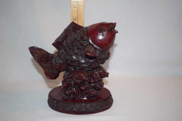VTG Red Resin Koi Fish Figure with Chinese Coin Scales Goldfish EUC - Image 6