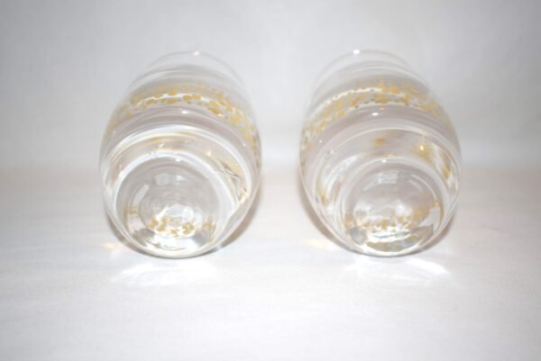 Pair Baileys Irish Cream Clear Glass Gold Confetti Polkadot Tumblers Rock Glass - Image 5