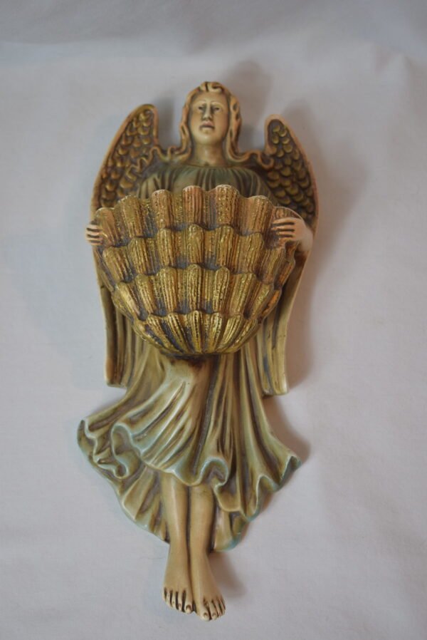Vintage Harvest Angel with Basket Wall Pocket