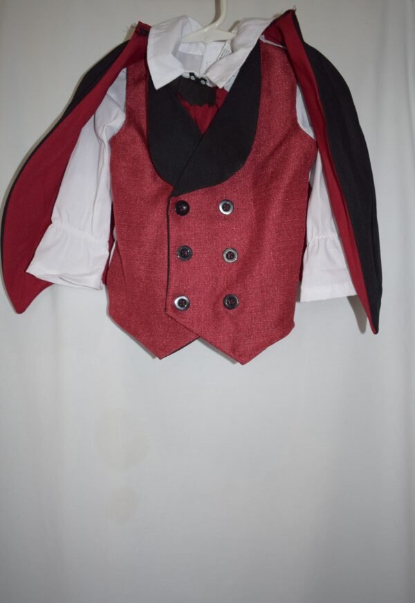 Infant Count Dracula Halloween Costume Size 6/9 Mo Cape Pants Shirt Vest Tie - Image 3