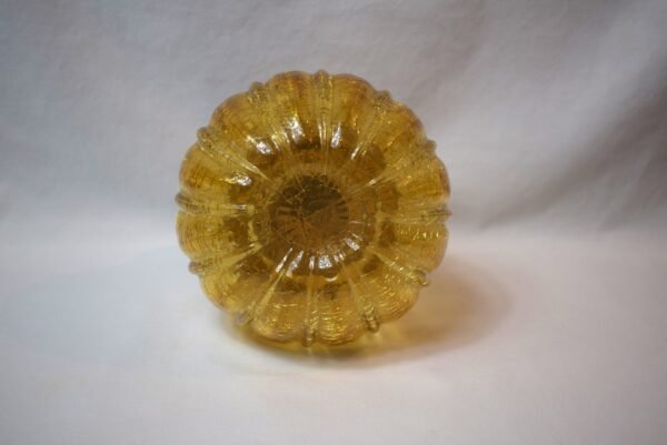 Hand Blown Amber Crackle Glass Pear - Image 5