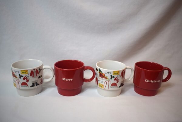 New Signature Set of 4 Stackable Christmas Mugs in Wire Rack Gift Set - Image 4