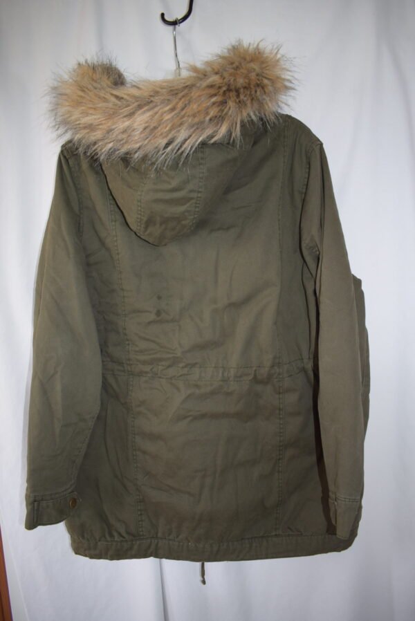 Arizona Jeans Co Green Cargo Sherpa Fur Hood Jacket Size 1X Large Jr Plus - Image 2