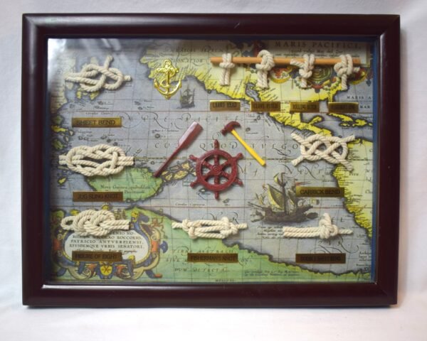 Vintage Mann Nautical Ship Sailor 10 Knots Shadowbox Display