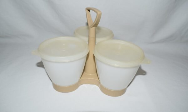 Vintage Tupperware Condiment Caddy Almond White - Image 2