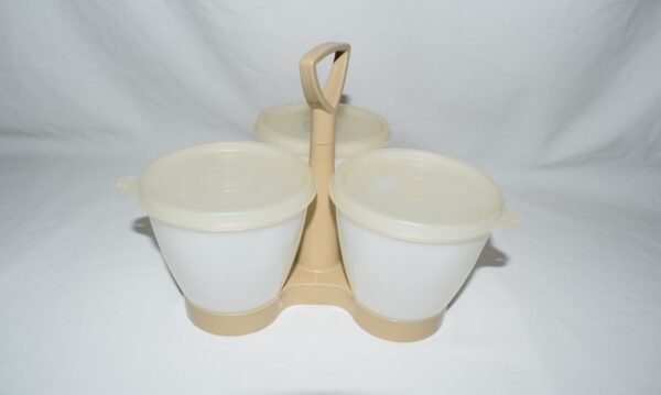 Vintage Tupperware Condiment Caddy Almond White - Image 3