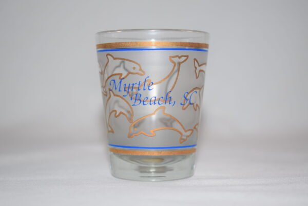 Myrtle Beach Dolphins Frosted Glass Souvenir Shot Glass