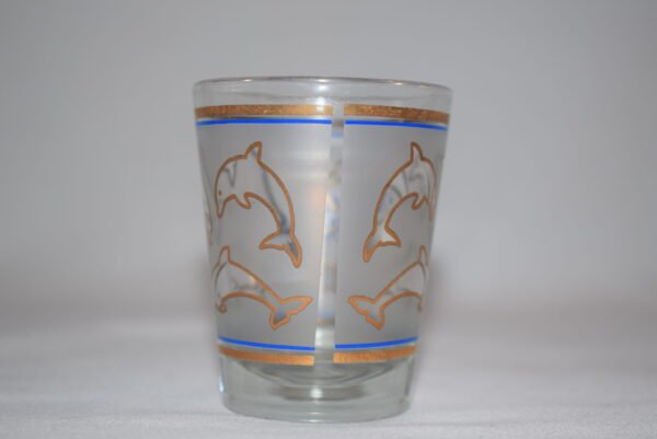 Myrtle Beach Dolphins Frosted Glass Souvenir Shot Glass - Image 2