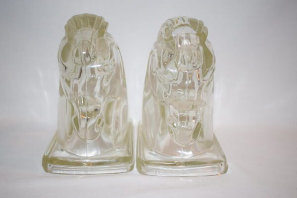 Vintage Art Deco Federal Glass Horse Head Bookends - Image 3