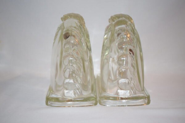 Vintage Art Deco Federal Glass Horse Head Bookends - Image 4