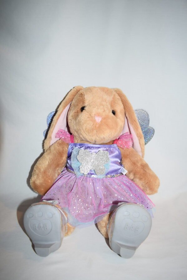 2016 Build A Bear Tan Bunny Rabbit Plush with Butterfly Fairy Outfit and Shoes