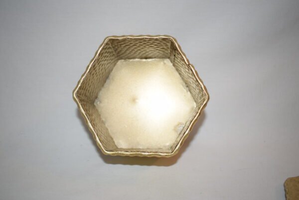 Vintage Golden Metal Hexagon Trinket Box with Bird Lid - Image 5