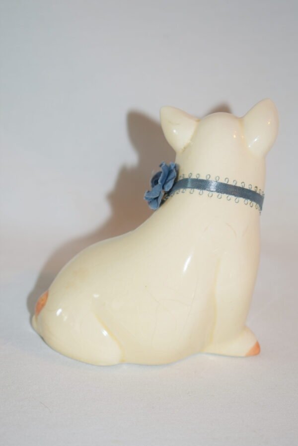 Vintage 1987 Lefton Pig Sow Farm Figurine with Blue Bow - Image 2