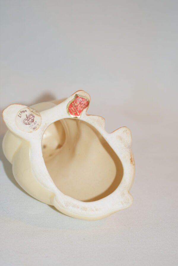 Vintage 1987 Lefton Pig Sow Farm Figurine with Blue Bow - Image 5
