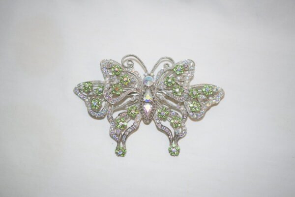 Vintage Big Beautiful Silvertone Butterfly Brooch